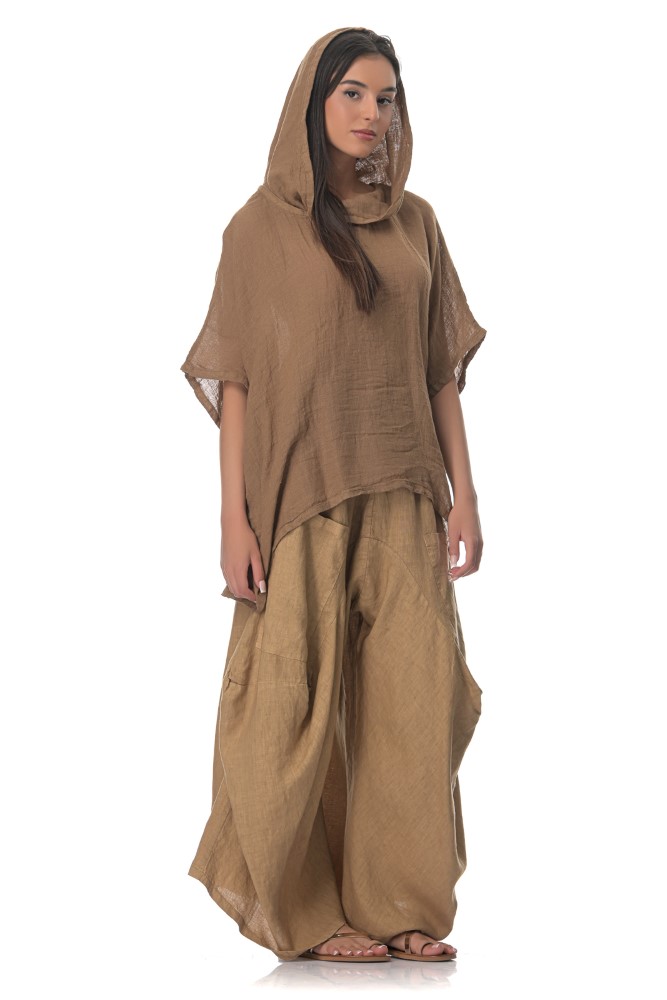 1035/LG-Oversized blouse with hood