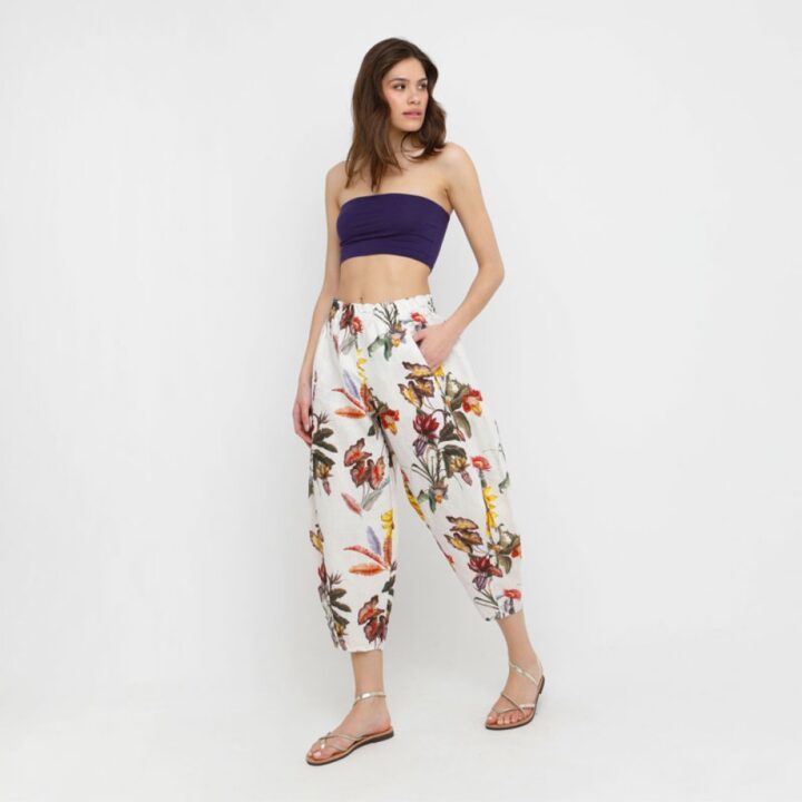 FRANCESCA-Floral Ankle Pants