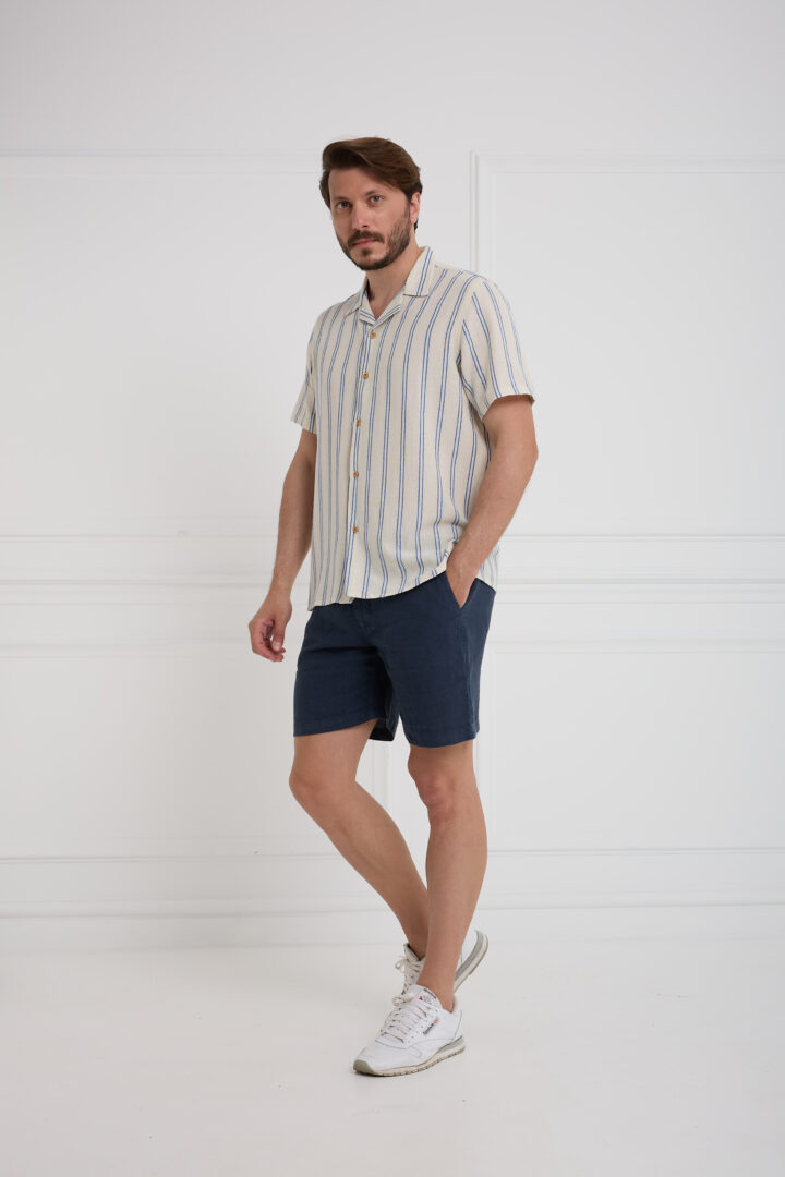 C612 blue striped shirt